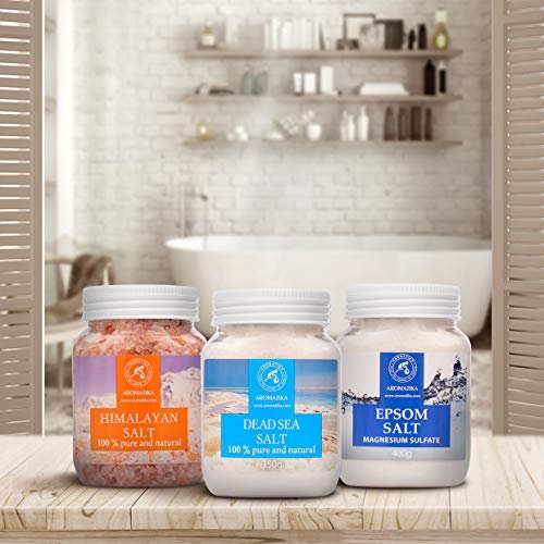 AROMATIKA Bath Salts Set 42 Oz – Epsom Salt, Himalayan Pink Salt & Dead Sea Salt – 100% Pure & Natural – for Relaxation, Sleep & Muscle Relief - görsel 6