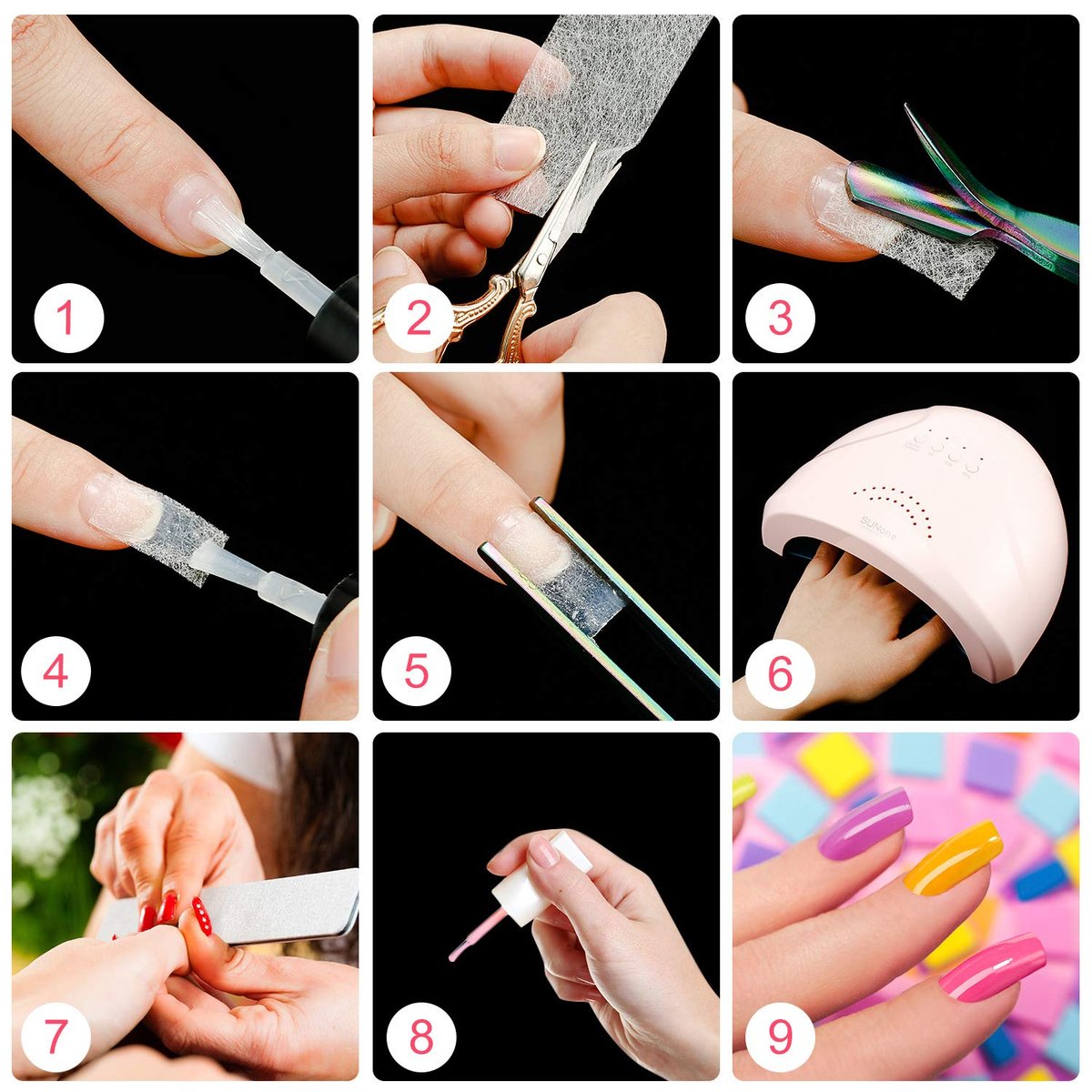 Blulu 240-Piece Silk Nail Extension Wrap Fiberglass Wrap Nail Art Extension DIY Protector Accessories for Splits, Breaks, Repair, Reinforce for Women Home Salon - görsel 7