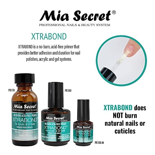 Mia Secret Professional Nail Prep pH Balance Dehydrator & XtraBond Acid-Free Primer 0.25 oz (Pack of 2) Avelisse