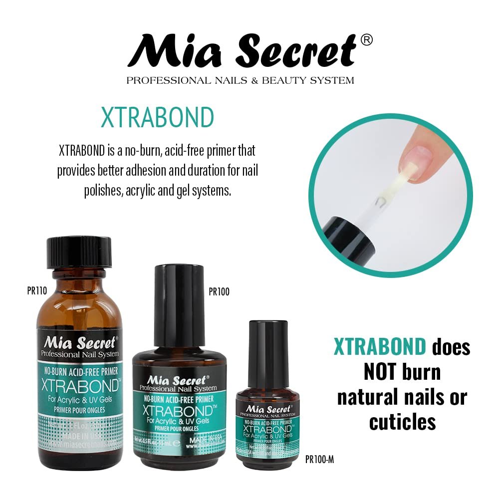 Mia Secret Professional Nail Prep pH Balance Dehydrator & XtraBond Acid-Free Primer 0.25 oz (Pack of 2) Avelisse