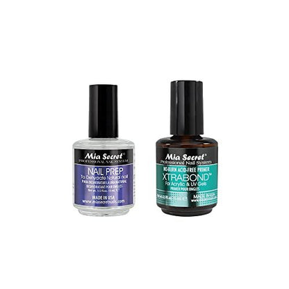 Mia Secret Professional Nail Prep pH Balance Dehydrator & XtraBond Acid-Free Primer 0.25 oz (Pack of 2) Avelisse