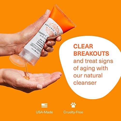 Botanic Tree Vitamin C Face Wash - Brightening Facial Cleanser for All Skin Types - Reduces Acne Scars, Wrinkles, and Breakouts - 6 Fl Oz Avelisse