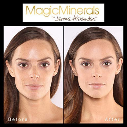 Jerome Alexander MagicMinerals Pressed Mineral Powder Set - Medium - Includes Mirror Compact, Mascara, Brush & Sponge Avelisse