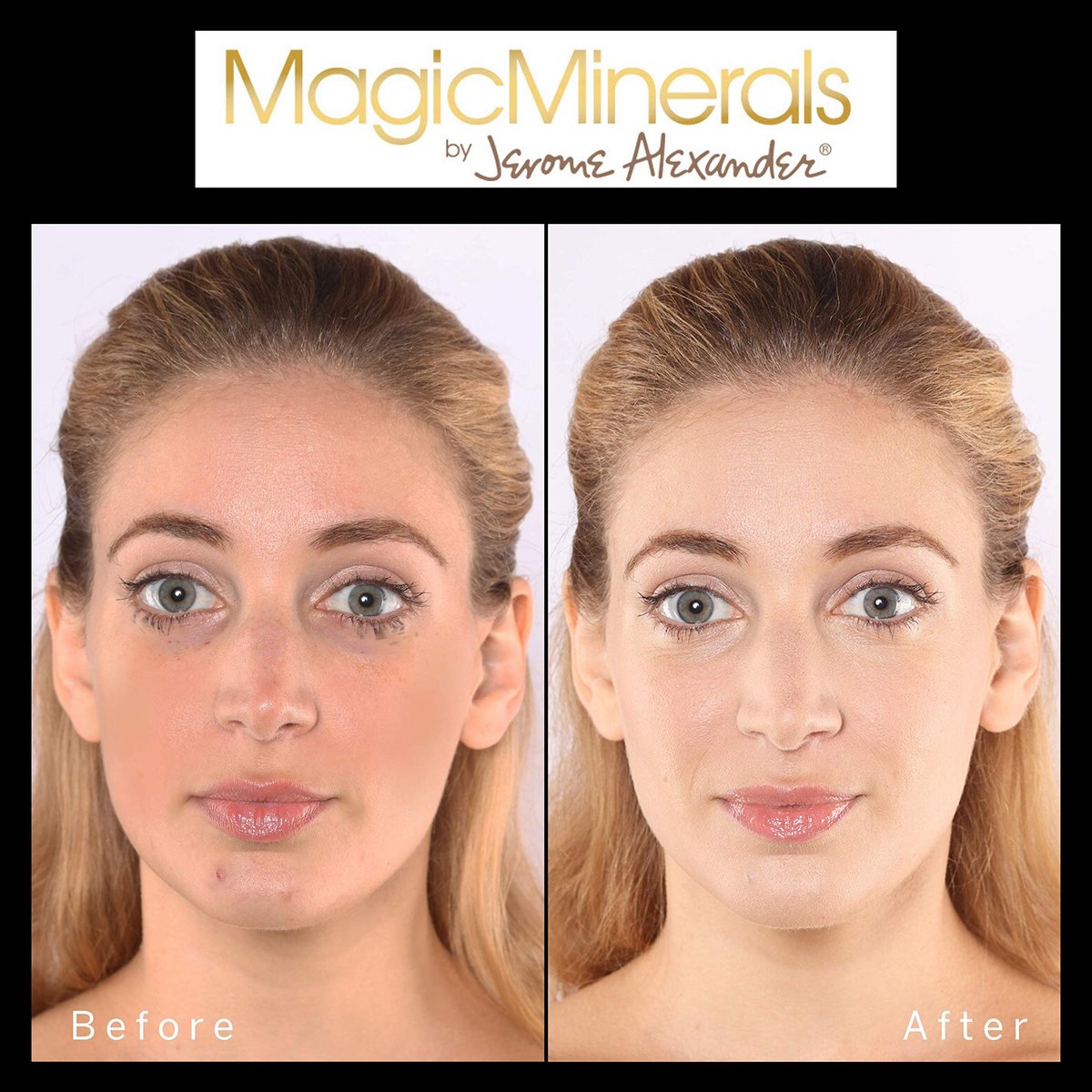 Jerome Alexander MagicMinerals Pressed Mineral Powder Set - Medium - Includes Mirror Compact, Mascara, Brush & Sponge Avelisse