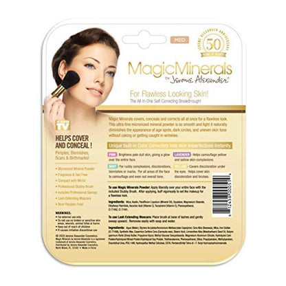 Jerome Alexander MagicMinerals Pressed Mineral Powder Set - Medium - Includes Mirror Compact, Mascara, Brush & Sponge Avelisse