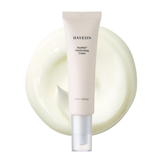HAYEJIN RiceFila Moisturizing Cream - 50HR Hydrating Day and Night Face Moisturizer with Niacinamide, 8 Hyaluronic Acids & 6 Peptides - Lightweight Vegan Korean Skincare 1.69 fl oz Avelisse