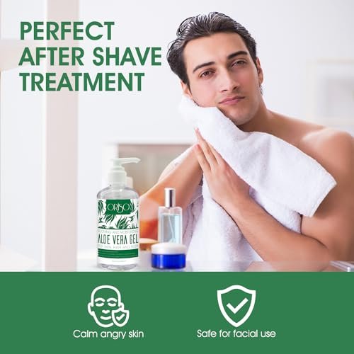 ORISO Aloe Vera Gel - Cold Pressed Pure Aloe for Sunburn Relief, Bug Bites, Small Cuts - Soothing Moisturizer for Face, Hair & Body - 10 Fl Oz - görsel 10