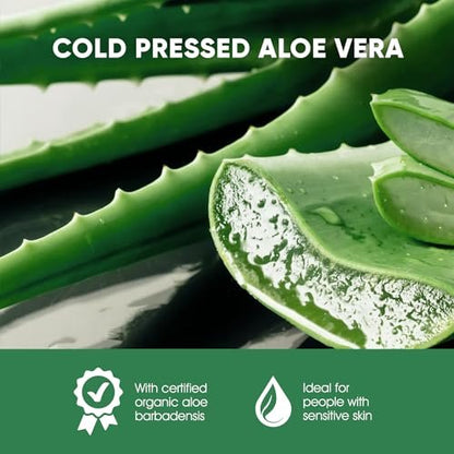 ORISO Aloe Vera Gel - Cold Pressed Pure Aloe for Sunburn Relief, Bug Bites, Small Cuts - Soothing Moisturizer for Face, Hair & Body - 10 Fl Oz