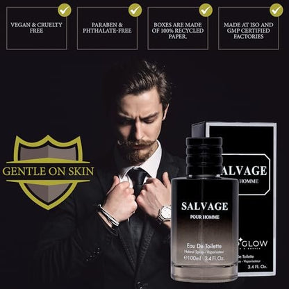 Salvage for Men 3.4 oz Eau De Toilette Spray - Refreshing & Warm Masculine Scent for Daily Use