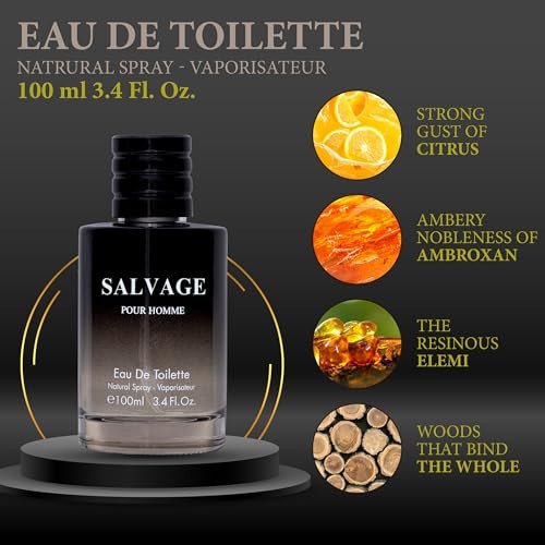 Salvage for Men 3.4 oz Eau De Toilette Spray - Refreshing & Warm Masculine Scent for Daily Use - görsel 4