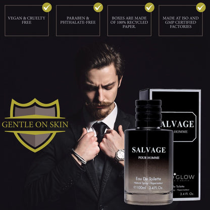 Salvage for Men 3.4 oz Eau De Toilette Spray - Refreshing & Warm Masculine Scent for Daily Use