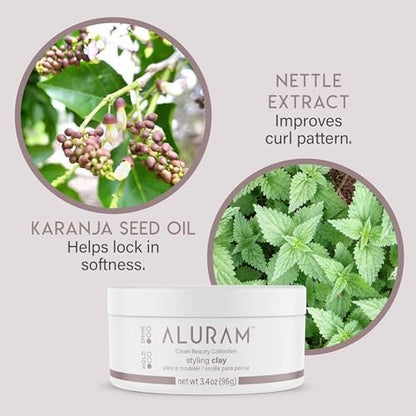ALURAM Hair Styling Clay – Soft Satin Finish, Clean Beauty for All Hair Types (3.4 Fl Oz) Avelisse