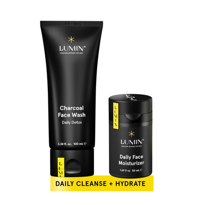 Lumin Dynamic Duo Skincare Set for Men – – Charcoal Face Wash: Formulated with activated charcoal to draw out – Image 1