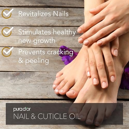 PURA D'OR Nail and Cuticle Oil 4 oz - Nourishing Treatment with Biotin, Vitamin E & Milk for Nail Growth and Healthy Nail Beds Avelisse