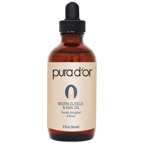 PURA D'OR Nail and Cuticle Oil 4 oz - Nourishing Treatment with Biotin, Vitamin E & Milk for Nail Growth and Healthy Nail Beds Avelisse