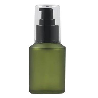 60ml/2oz Empty Refillable Green Frosted Glass Bottle with Pump – Travel Size Cosmetic Dispenser