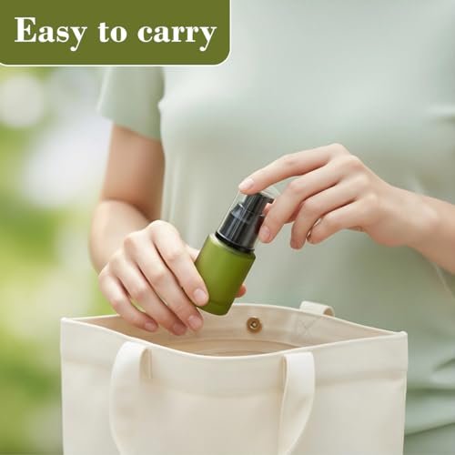 60ml/2oz Empty Refillable Green Frosted Glass Bottle with Pump – Travel Size Cosmetic Dispenser - görsel 12