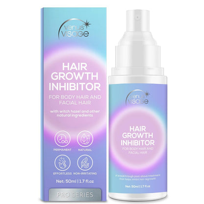 VENUS VISAGE Hair Inhibitor 50ml - Upgraded Non-Irritating Hair Growth Spray for Face, Body, Arms, Armpits, Legs | Men & Women Avelisse