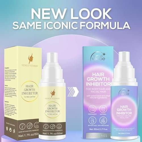 VENUS VISAGE Hair Inhibitor 50ml - Upgraded Non-Irritating Hair Growth Spray for Face, Body, Arms, Armpits, Legs | Men & Women Avelisse