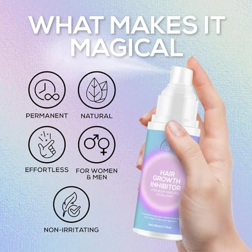 VENUS VISAGE Hair Inhibitor 50ml - Upgraded Non-Irritating Hair Growth Spray for Face, Body, Arms, Armpits, Legs | Men & Women Avelisse