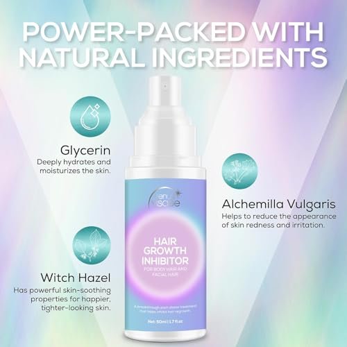 VENUS VISAGE Hair Inhibitor 50ml - Upgraded Non-Irritating Hair Growth Spray for Face, Body, Arms, Armpits, Legs | Men & Women Avelisse