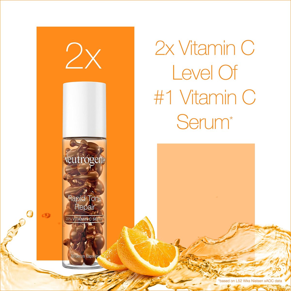 Neutrogena Rapid Tone Repair 20% Vitamin C Brightening Serum Capsules - Antioxidant Face Serum for Dark Spots & Even Skin Tone, Oil-Free, 30 Count - görsel 13