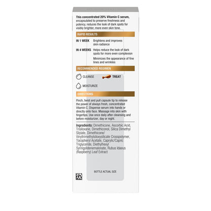 Neutrogena Rapid Tone Repair 20% Vitamin C Brightening Serum Capsules - Antioxidant Face Serum for Dark Spots & Even Skin Tone, Oil-Free, 30 Count