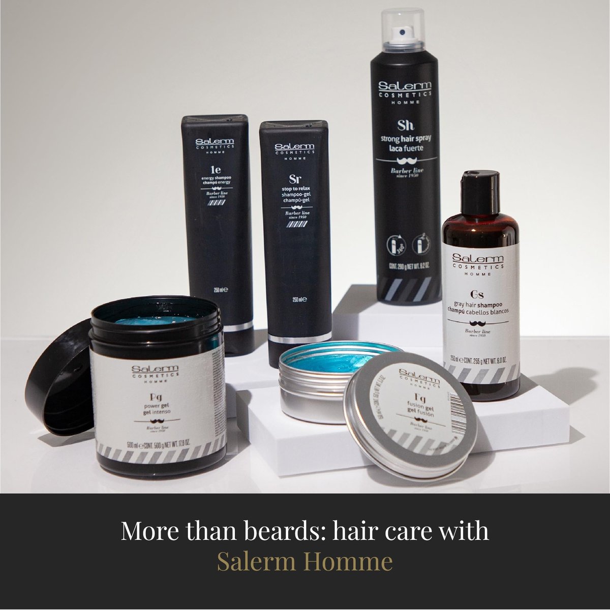 SALERM Men's Hair Styling Gel - Intense Hold Blue Gel - 500 ml - Alcohol-Free, Hydrating & Texturizing Avelisse