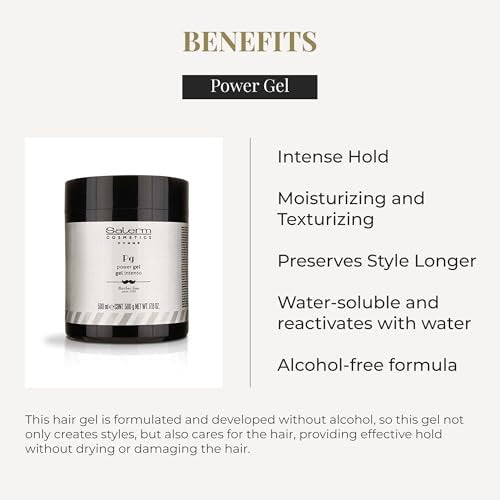 SALERM Men's Hair Styling Gel - Intense Hold Blue Gel - 500 ml - Alcohol-Free, Hydrating & Texturizing Avelisse