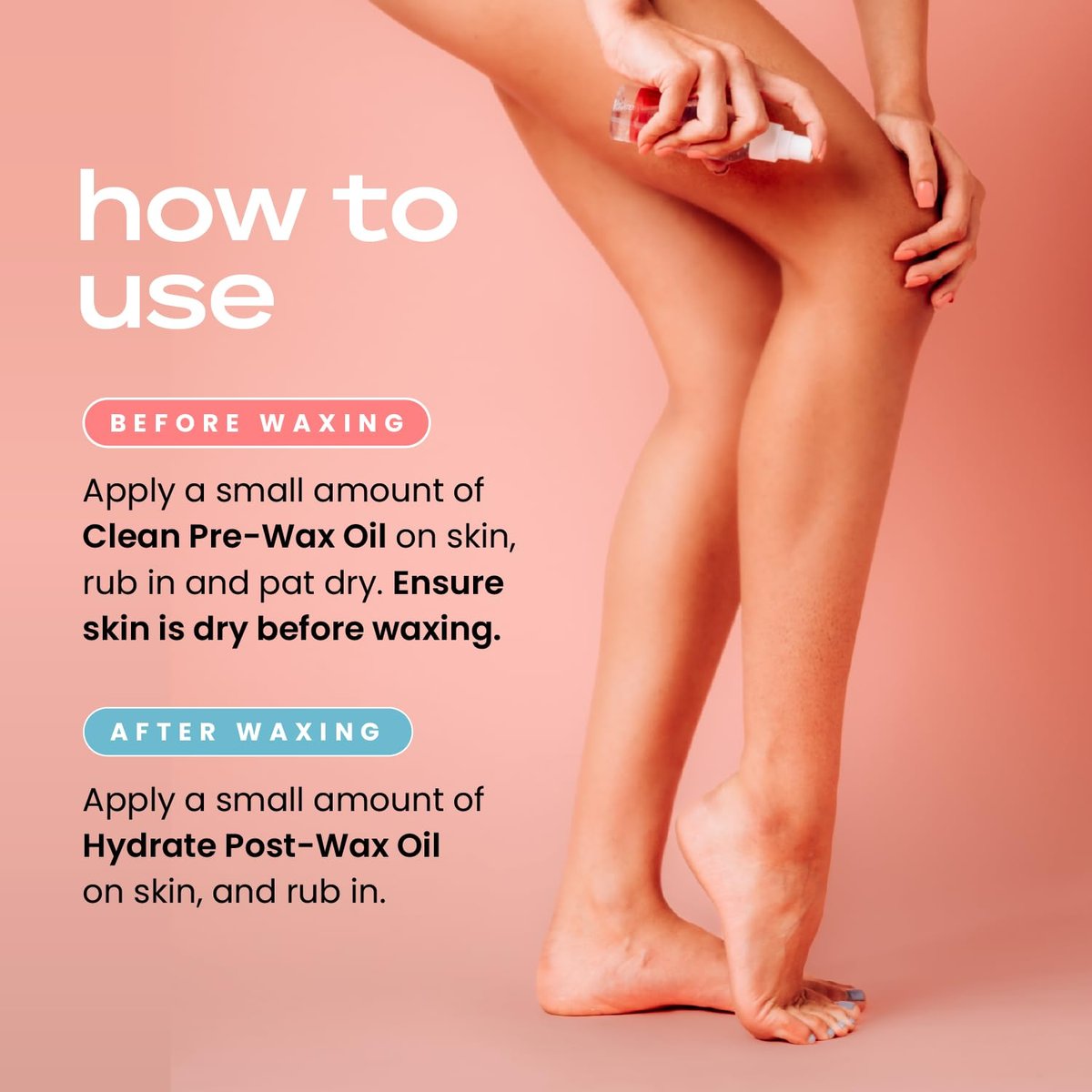 KoluaWax Clean & Hydrate At Home Waxing Kit Oils – Pre Wax Cleanser & Post Wax Oil for Smooth, Soothed Skin, 3 Oz Each Avelisse