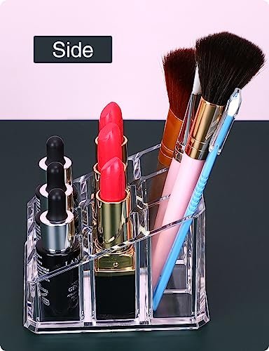 MOSIKER Clear Acrylic Lipstick Lip Gloss Organizer - Compact 9-Slot Cosmetic Holder for Essential Oils, Rollerballs & Perfumes - görsel 11