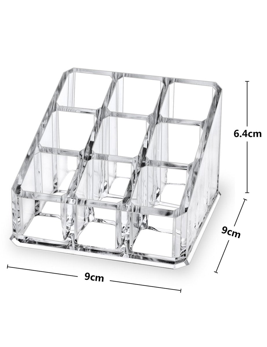 MOSIKER Clear Acrylic Lipstick Lip Gloss Organizer - Compact 9-Slot Cosmetic Holder for Essential Oils, Rollerballs & Perfumes - görsel 4
