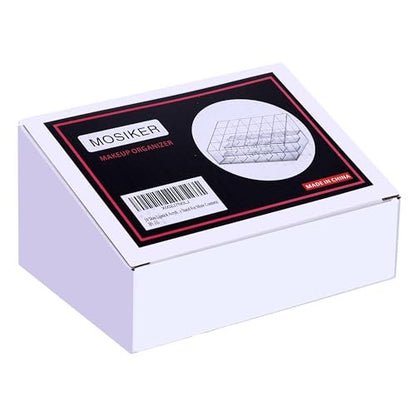MOSIKER Lipstick Organizer - Small Clear Plastic 24-Slot Cosmetic Storage for Lip Gloss, Chapstick, Perfume Samples, and Mascara