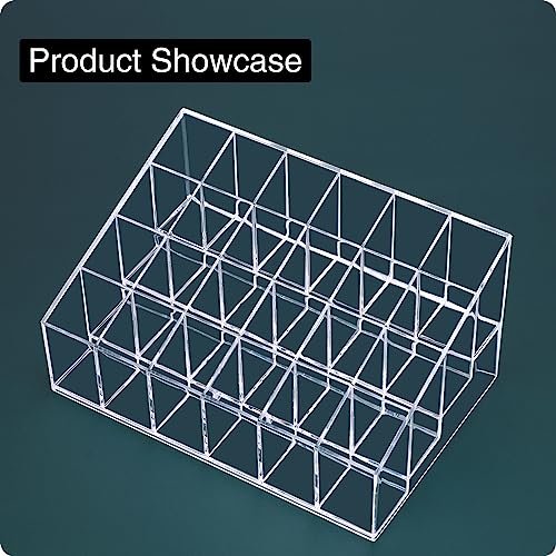 MOSIKER Lipstick Organizer - Small Clear Plastic 24-Slot Cosmetic Storage for Lip Gloss, Chapstick, Perfume Samples, and Mascara - görsel 16
