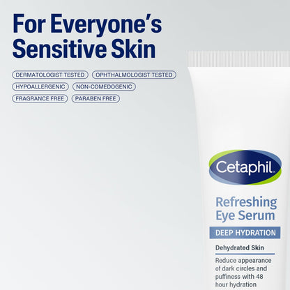 CETAPHIL Deep Hydration Refreshing Eye Serum – 48Hr Hydrating Under Eye Cream with Hyaluronic Acid, Vitamin E & B5, Reduces Dark Circles, 0.5 fl oz Avelisse