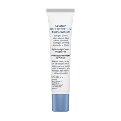 CETAPHIL Deep Hydration Refreshing Eye Serum – 48Hr Hydrating Under Eye Cream with Hyaluronic Acid, Vitamin E & B5, Reduces Dark Circles, 0.5 fl oz Avelisse