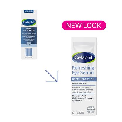 CETAPHIL Deep Hydration Refreshing Eye Serum – 48Hr Hydrating Under Eye Cream with Hyaluronic Acid, Vitamin E & B5, Reduces Dark Circles, 0.5 fl oz Avelisse