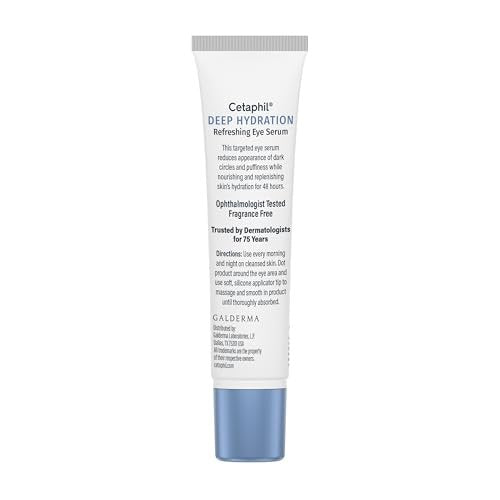 CETAPHIL Deep Hydration Refreshing Eye Serum – 48Hr Hydrating Under Eye Cream with Hyaluronic Acid, Vitamin E & B5, Reduces Dark Circles, 0.5 fl oz Avelisse
