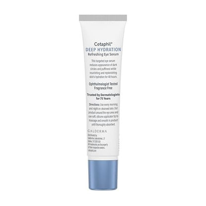 CETAPHIL Deep Hydration Refreshing Eye Serum – 48Hr Hydrating Under Eye Cream with Hyaluronic Acid, Vitamin E & B5, Reduces Dark Circles, 0.5 fl oz Avelisse