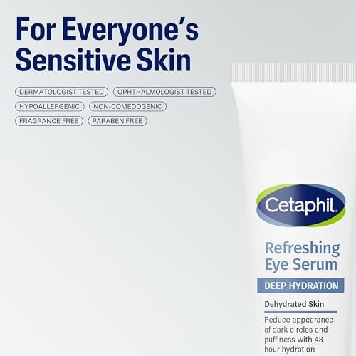CETAPHIL Deep Hydration Refreshing Eye Serum – 48Hr Hydrating Under Eye Cream with Hyaluronic Acid, Vitamin E & B5, Reduces Dark Circles, 0.5 fl oz Avelisse