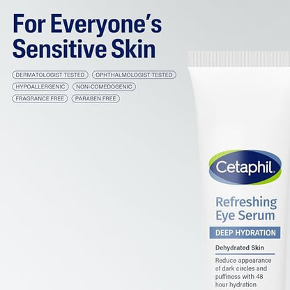 CETAPHIL Deep Hydration Refreshing Eye Serum – 48Hr Hydrating Under Eye Cream with Hyaluronic Acid, Vitamin E & B5, Reduces Dark Circles, 0.5 fl oz Avelisse