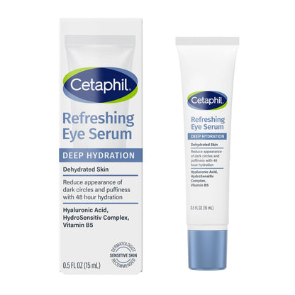 CETAPHIL Deep Hydration Refreshing Eye Serum – 48Hr Hydrating Under Eye Cream with Hyaluronic Acid, Vitamin E & B5, Reduces Dark Circles, 0.5 fl oz Avelisse