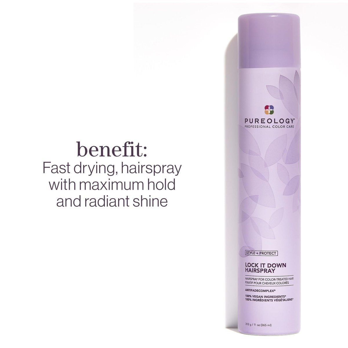 Pureology Style + Protect Lock It Down Hairspray for Color-Treated Hair, Maximum Hold, 11 oz Avelisse