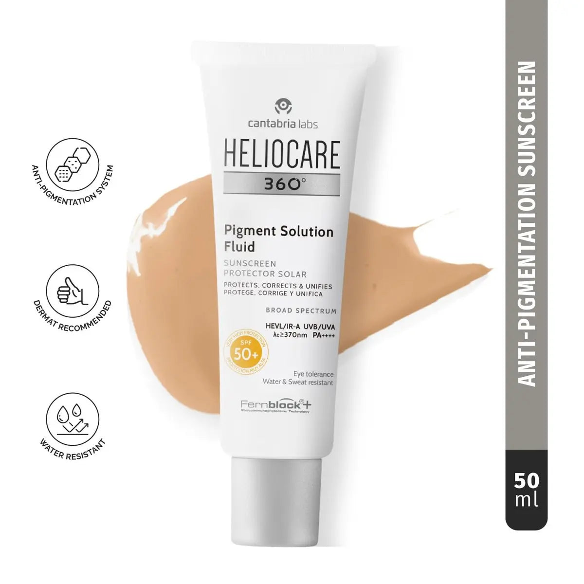 Heliocare 360 Pigment Solution Fluid SPF50 – Daily Sunscreen with Pigment Control, 50ml Avelisse
