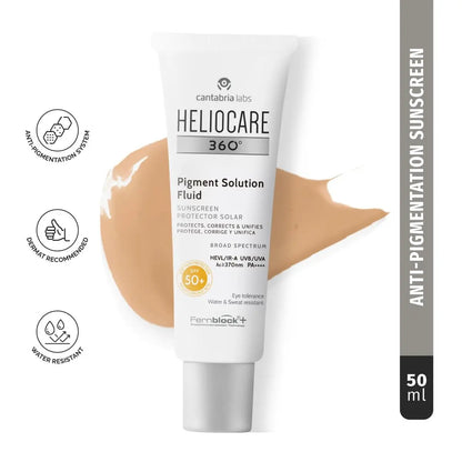 Heliocare 360 Pigment Solution Fluid SPF50 – Daily Sunscreen with Pigment Control, 50ml Avelisse