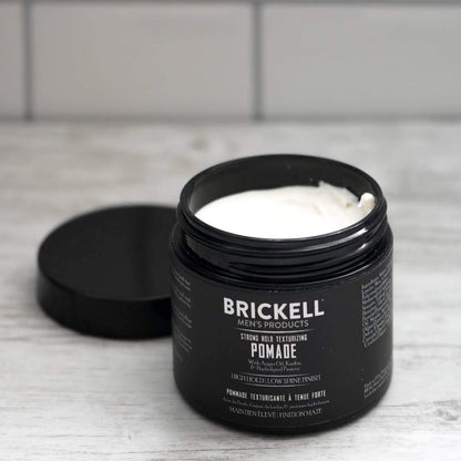 Brickell Men's Strong Hold Texturizing Pomade - Natural & Organic Hair Styling Fiber Pomade for Men, 2 oz