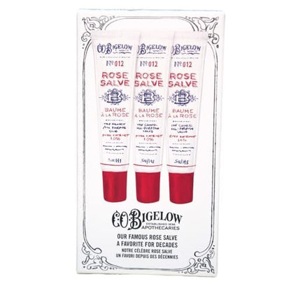 C.O. Bigelow Rose Salve Tubes, Pack of 3 - All Purpose Lip Balm & Skin Moisturizer, 0.5 oz Each Avelisse
