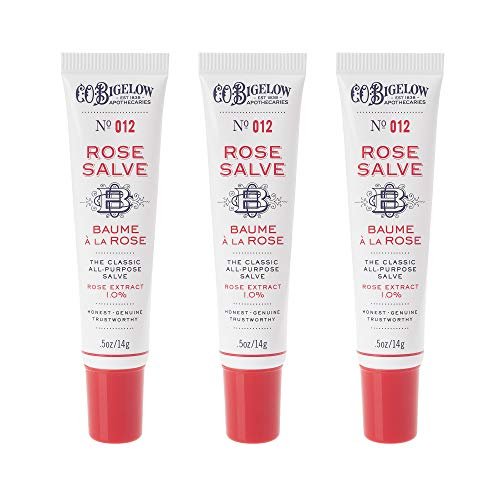 C.O. Bigelow Rose Salve Tubes, Pack of 3 - All Purpose Lip Balm & Skin Moisturizer, 0.5 oz Each Avelisse