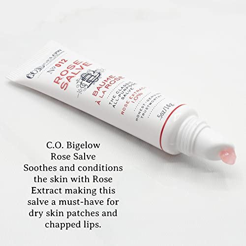C.O. Bigelow Rose Salve Tubes, Pack of 3 - All Purpose Lip Balm & Skin Moisturizer, 0.5 oz Each Avelisse