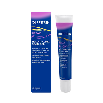 Differin Gel Acne Scar Spot Treatment for Face - Resurfacing Scar Gel, Gentle for Acne Prone Sensitive Skin, 1 Oz
